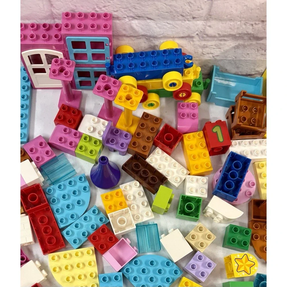 Lego Duplo Lot Of 280 Bricks Blocks Clean Ice Cream Cone Base Plates